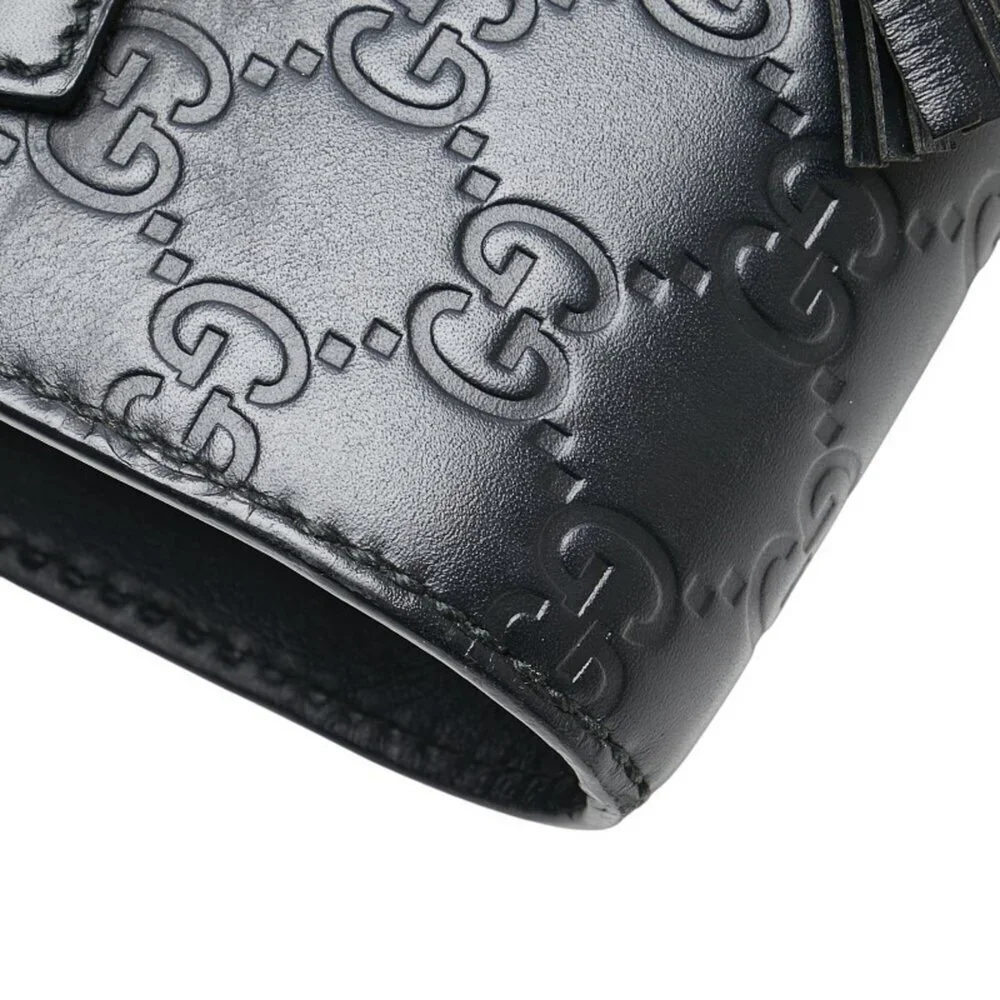 GUCCI Authentic Black Leather Horsebit Shoulder Bag - Picture 9 of 15